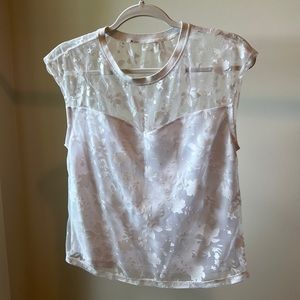 Sheer floral white top